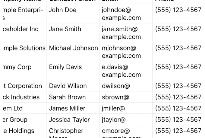 do quick web research and deliver verified contact lists